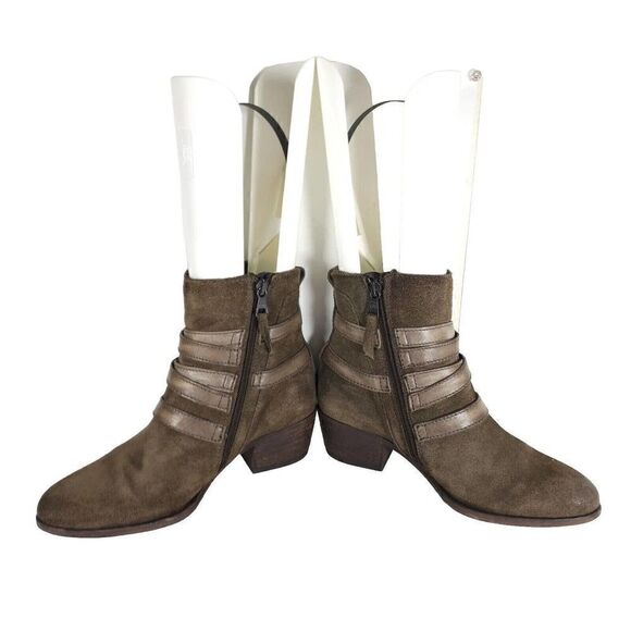 Miz Mooz Women's Darien EU39 US8-8,5 Brown Suede Leather Harness Ankle Boots - Picture 5 of 14